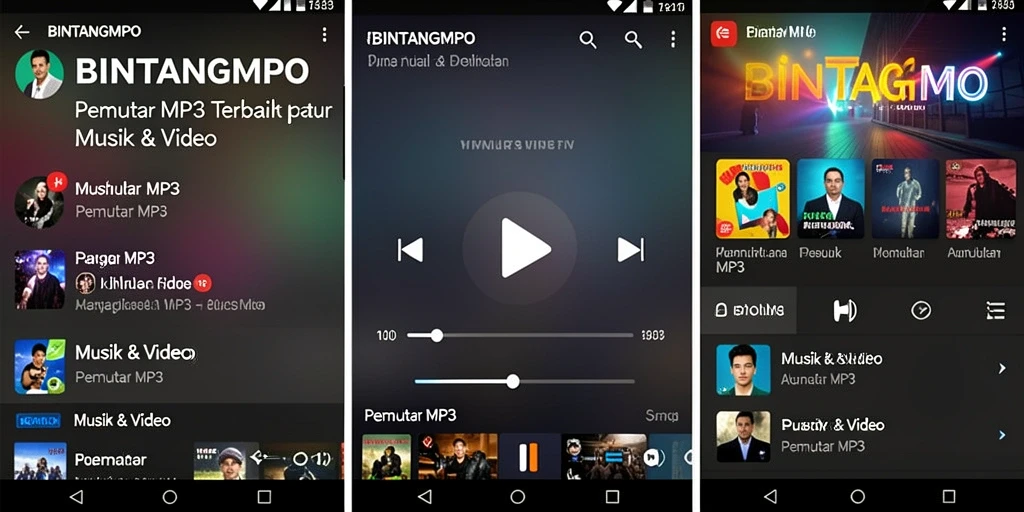 Tampilan antarmuka pengguna BINTANGMPO yang elegan dan fungsional.