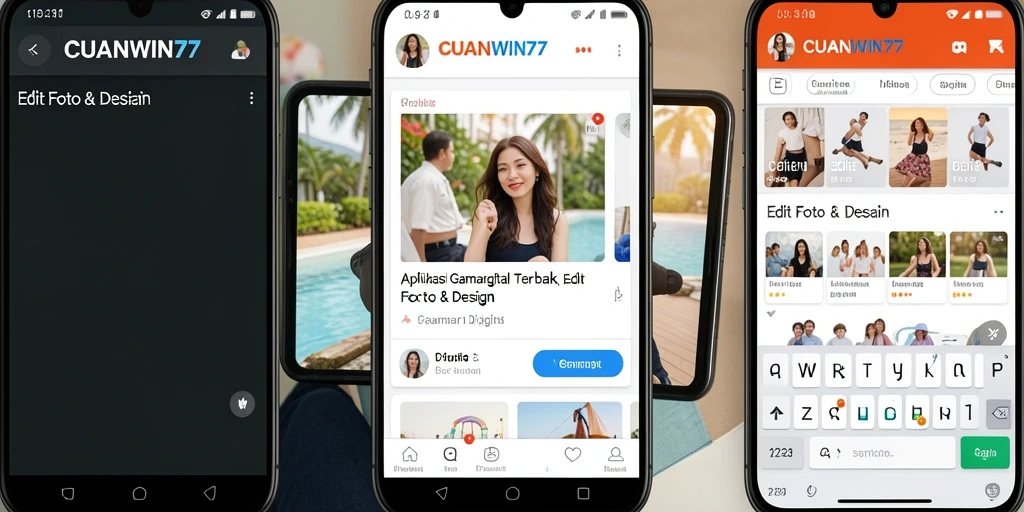 Tampilan antarmuka utama aplikasi CUANWIN77 yang menarik untuk edit gambar.