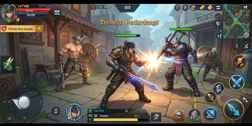 Tampilan gameplay HOT985 dalam pertempuran strategi yang intens.
