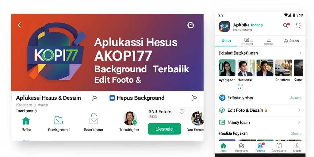 Antarmuka KOPI77 menampilkan fitur Hapus Background yang intuitif dan mudah dipahami.